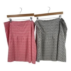 Vintage Old Navy Y2K Two Mini Skirts Bundle Red Black White Print Cotton Size 14